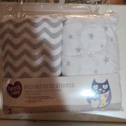 2 Fitted Crib Sheets