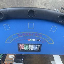 Black Jack Table (chip Rack And Chips Included)