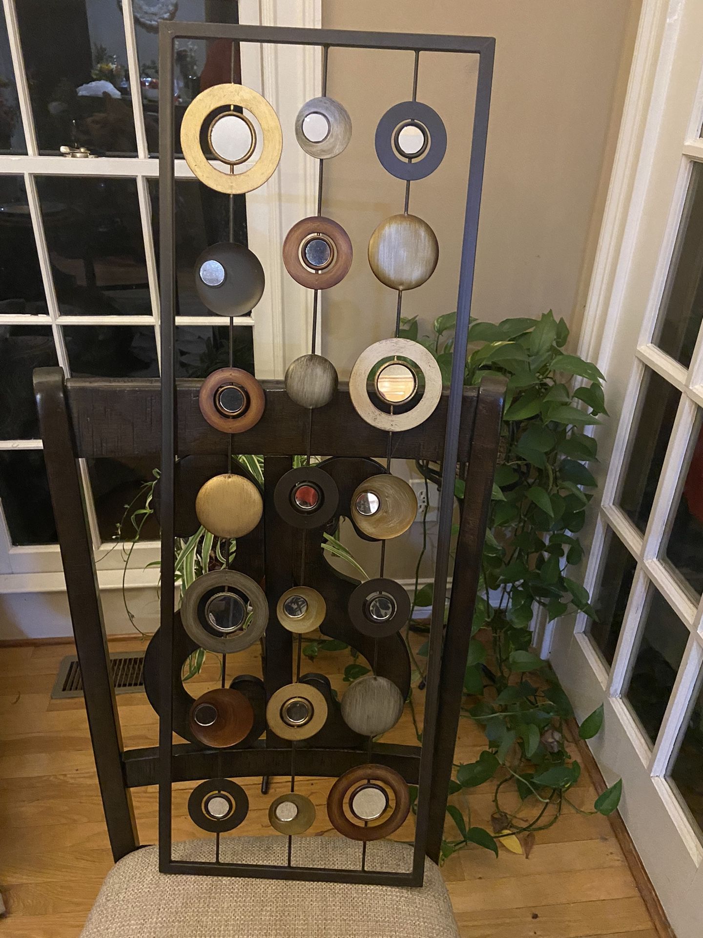 Gold Brown Wall Art with Circles