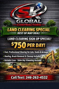 Rest of may deals on land clearing.