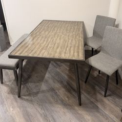 Dining Table with chairs and bench