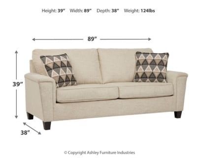 Cream-colored Abinger Sofa (by Ashley Furniture)