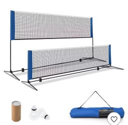Costway 10FT Adjustable Badminton Net Set W/2 Shuttlecocks Portable Carry Bag