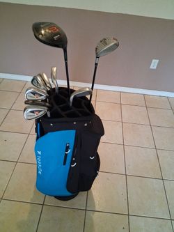 New top flight bag callaway irons taylormade  burner driver @ 3 wood putter 2 dozen balls