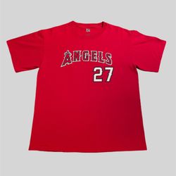 Vladimir Guerrero Anaheim Angels Vintage red Lee sport jersey Tshirt Size Large