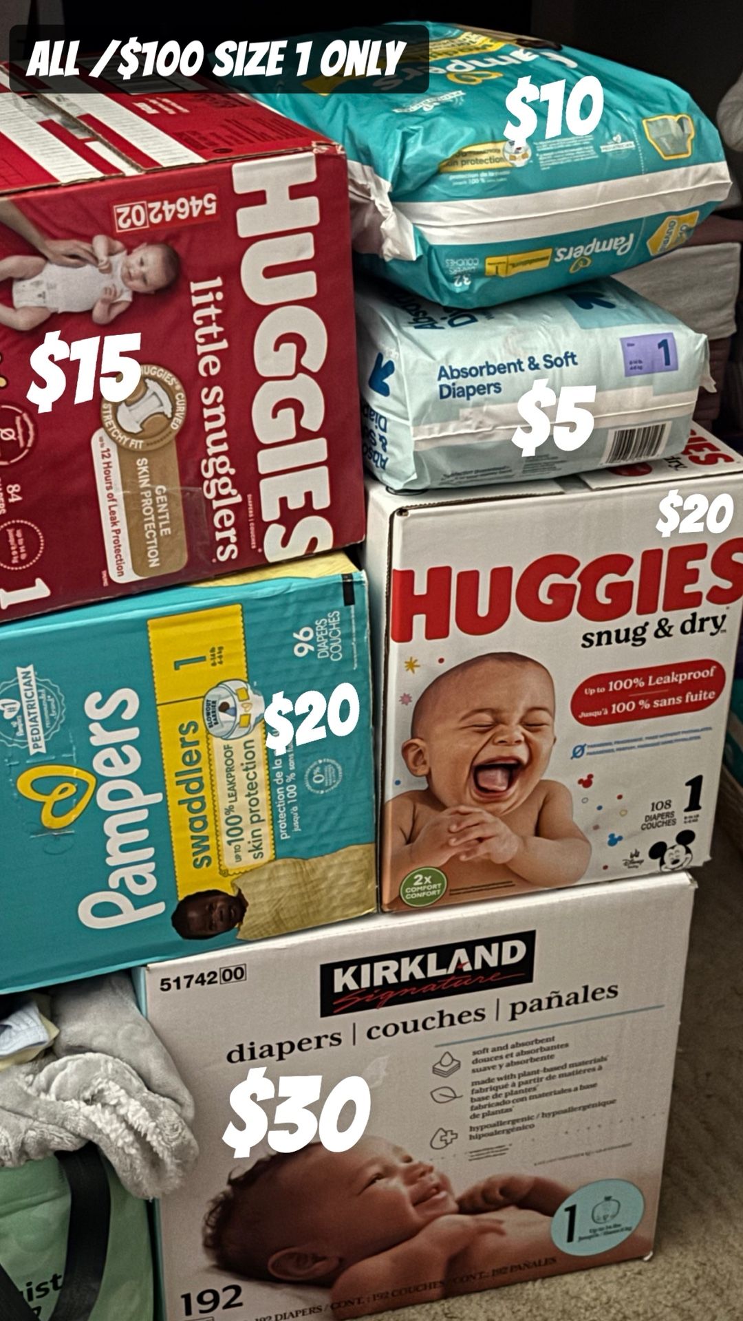 Size 1 Infant Diapers