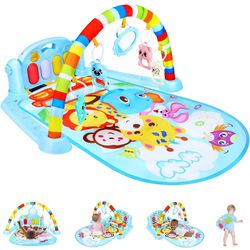 Brand New Baby Gyms Play Mats, Tummy Time Play Mat with Muscial Toy Lights, Kick & Play Piano Gym Activity Center 