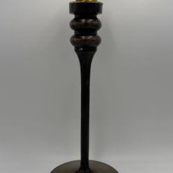 Wood & Brass Candle Holder 13.5”