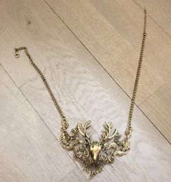 Deer Antler Charm Necklace 3D Necklace Personalized in Gold