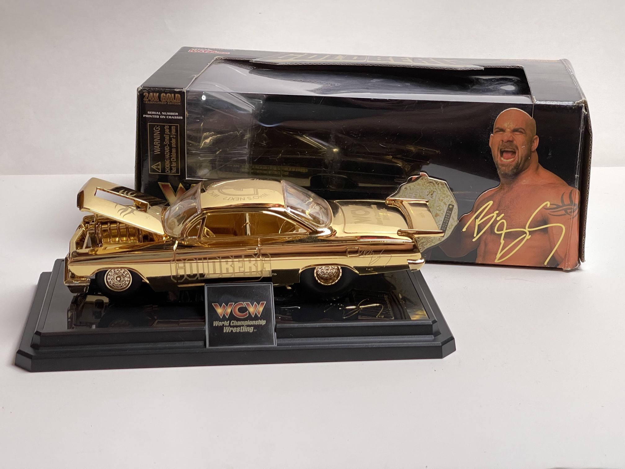 WCW Racing Champion 24kt Gold Goldberg 1:24 Scale Collectible Car
