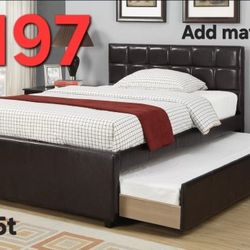 TWIN BED PLUS TRUNDLE DEAL SPECIALS ADD MATTRESS FINANCING AVAILABLE IS EASY TO QUALIFY WITH NO MONEY DOWN NO CREDIT CHECK