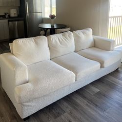 Cream boucle couch sofa