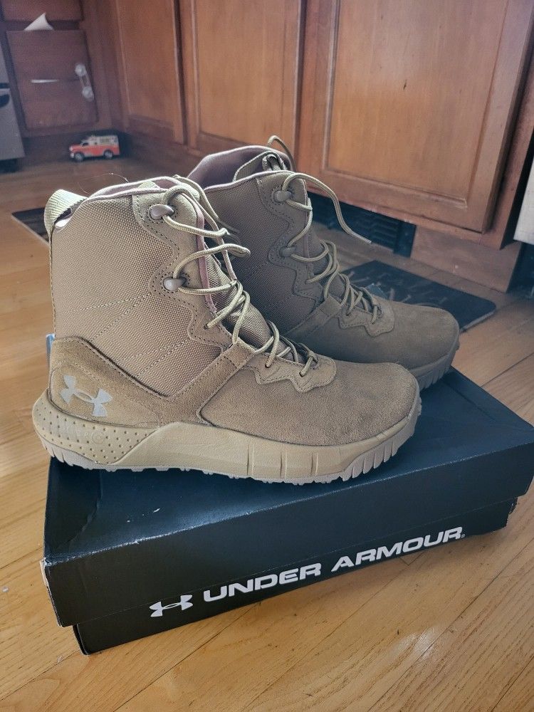 Under Armour Women's Micro G Valsetz Lthr Military and Tactical Boot, Size 10.5, Coyote Color