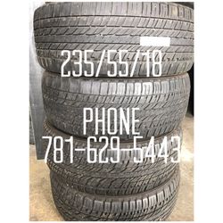 Used Tire For Sale 235/55/18 $200 All Four free mounting and Balancing