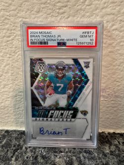 2024 Mosaic Brian Thomas Jr PSA 10 In Focus Signature - White #15/25 #IFBTJ
