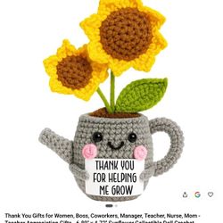 Crochet Sunflower 'Thank You' Gift 6.89in Tall