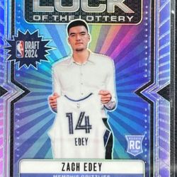 Really Nice Lot Of 3 Luck Of The Lottery Cards Zach Edey, Donovan Clingan, Ron Holland 