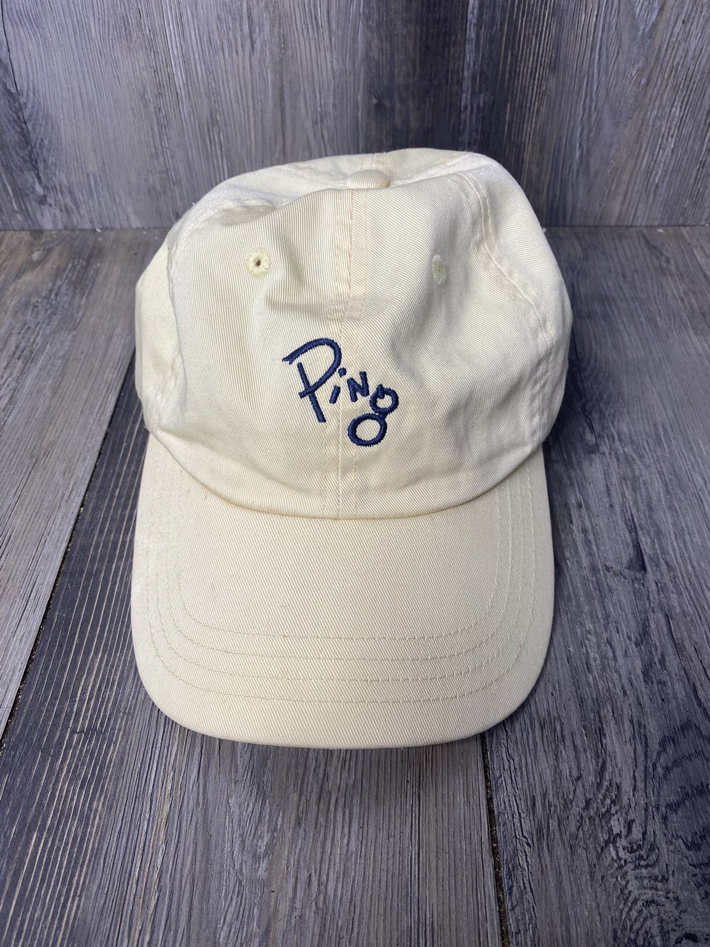 Ping Golf Pingman Pale Yellow Adjustable Golf Cap Hat Softfit