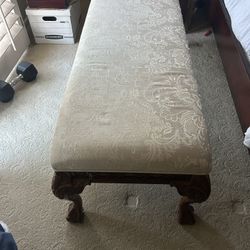 Wood Cushioned Bench Seat 