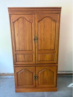 Solid Oak Armoire Entertainment stand