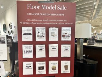 Ashley Furniture display pieces in the Boca Raton showroom