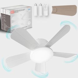Socket Fan Light - Ceiling Fans with Lights and Remote, 17in Small Ceiling Fan with 6-Speeds, Definite time, Dimmable LED, E26/E27 Base, for Bedroom, 