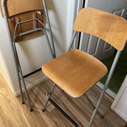 One Bar Height Foldable Wooden Chairs 