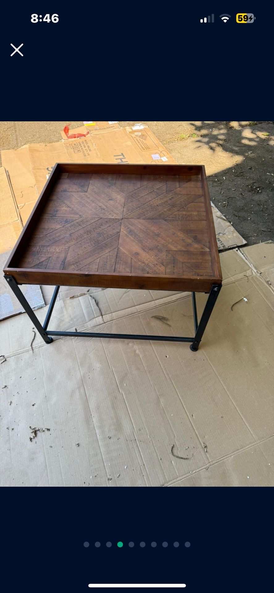 Kate and Laurel Marsh Wood and Metal Coffee Table - 27x27x18