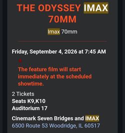 Odyssey IMAX 70MM, AMC IMAX 70MM
