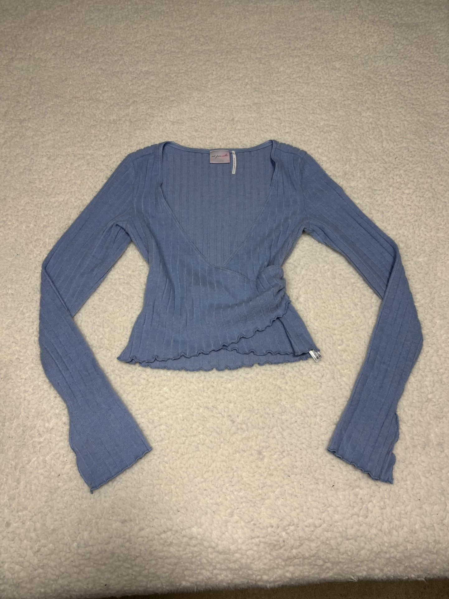 Out From Under Women Blue Lila Brushed Rib Wrap Top