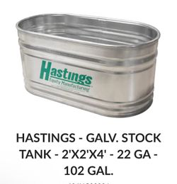 Hastings Galv. Stock Tank