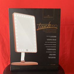 Impressions Vanity Touch PRO LED Makeup Mirror + Wireless Bluetooth Audio + USB Device Charger