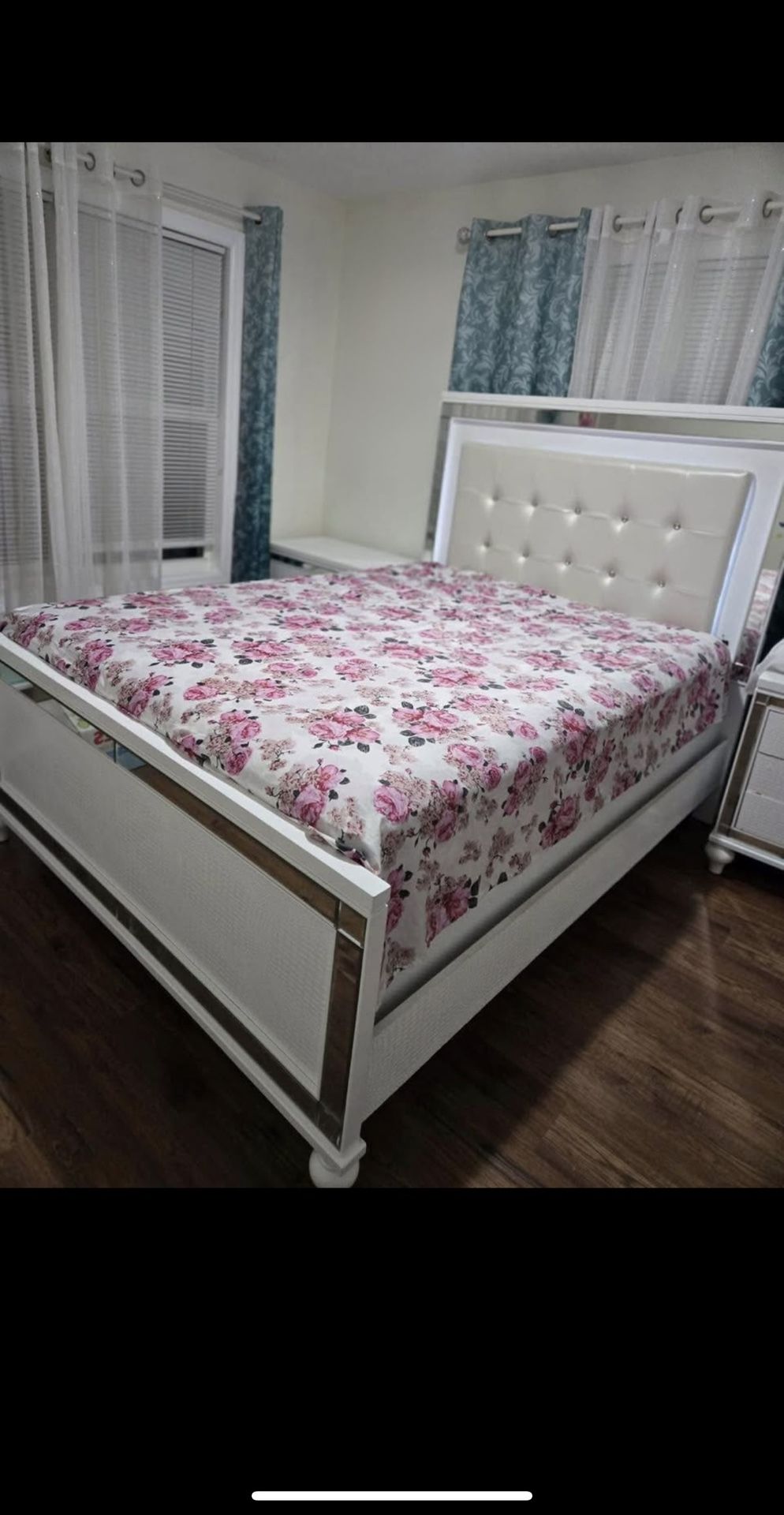 Queen Bed With Mattress And Two Night Stands