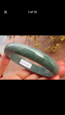 Elegant Thick green bangle Certificate Jadeite luck Bangle Bracelet 66mm 8 inches