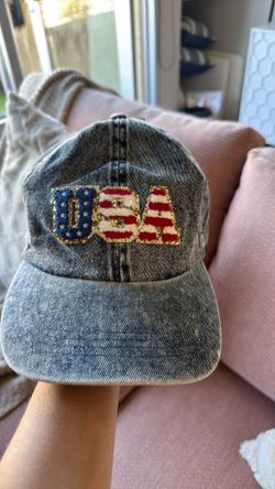 USA Hat w/glitter letters