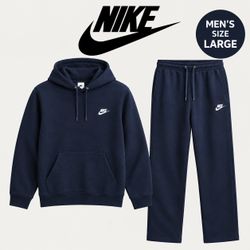 NEW Men’s Nike Navy Blue Sweatsuit Set Size Large – Hoodie & Sweatpants