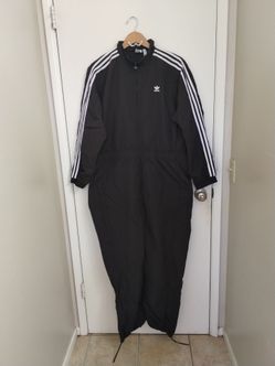 Adidas Primegreen Jumpsuit Womens 2X Black 3 Stripe Boiler Suit Long Sleeve NWOT