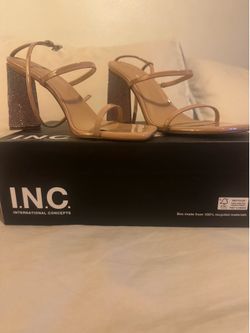 INC nude rhinestone heel size 8M