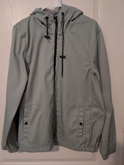 Light Green Hooded Zip-Up Jacket