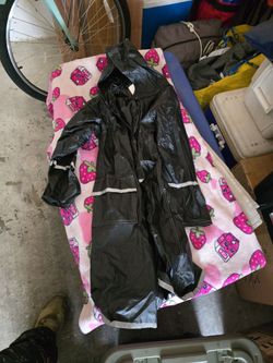Black Waterproof Rain Suit with Hood costume