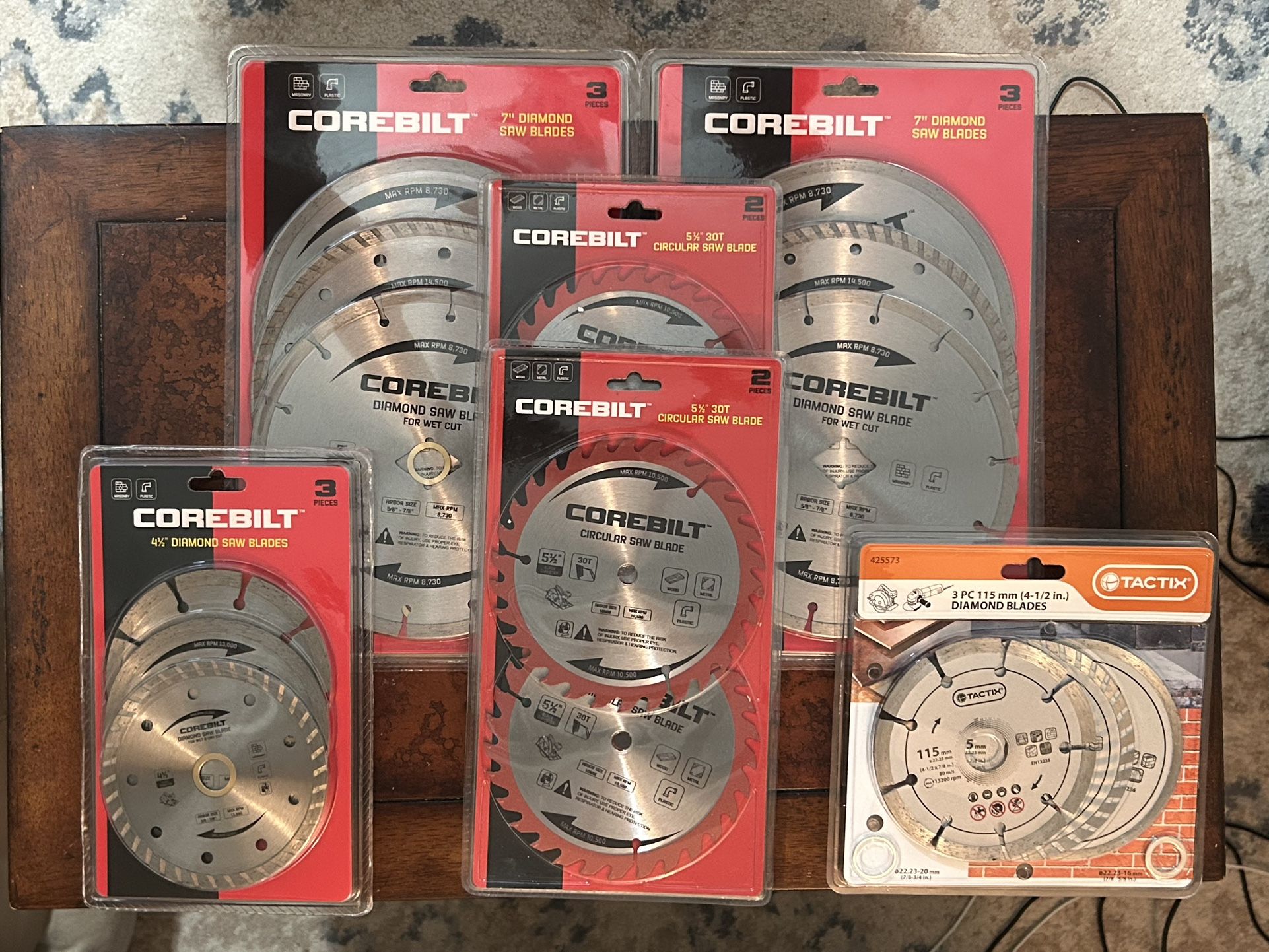 NEW Corebilt & Tactix Saw Blade Lot – Diamond & Circular Blades ...