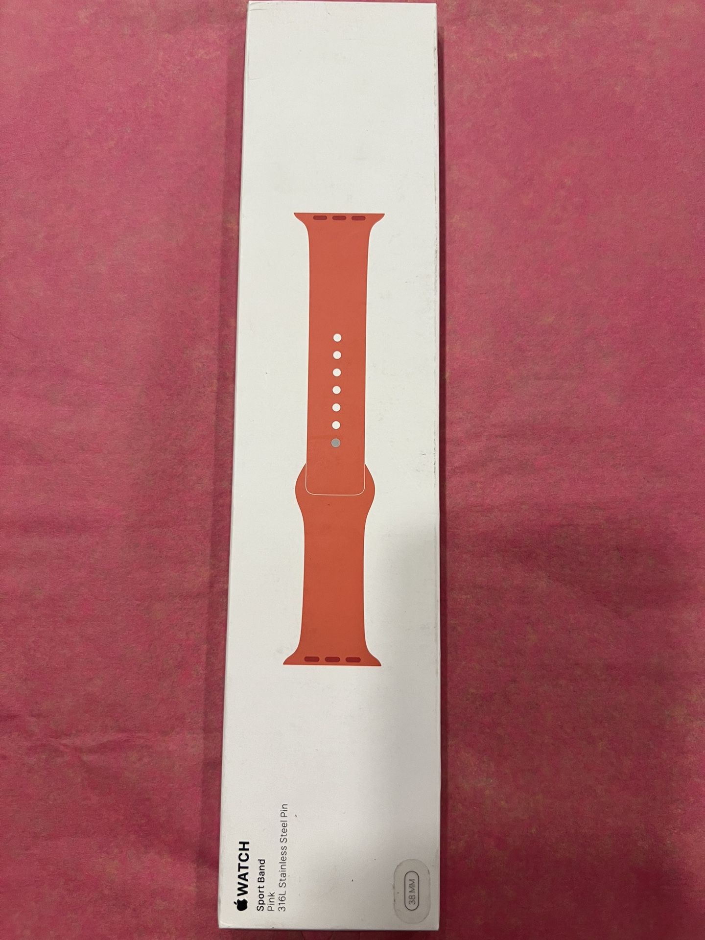 Apple Watch Sport Band Pink Stainless Steel Pin