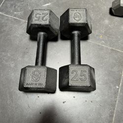 Dumbbells. Two 25 pounds