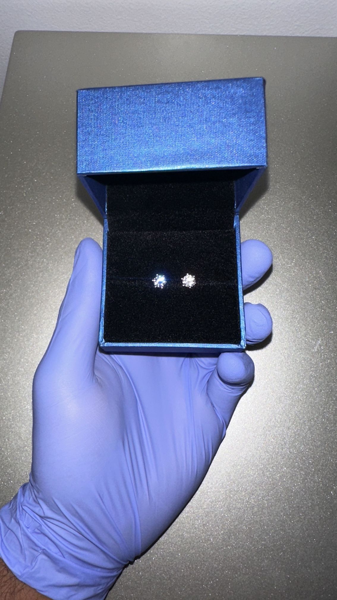 GRA certified moissanite stud earrings