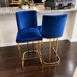 Blue Counter Stools Set Of 2 