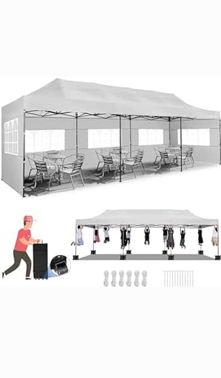 Tents for Parties 10x30 Pop Up Canopy Tent HEAVY DUTY  With Sidewalls,Commercial Outdoor Canopy Tent for Event Wedding all season  UV 50+ New