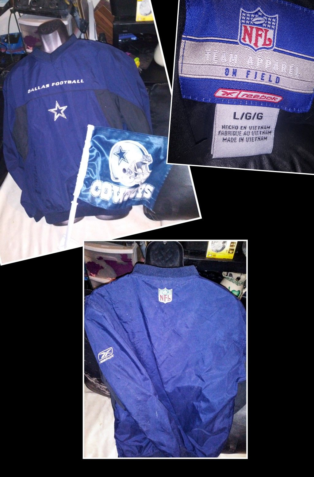 Dallas cowboys windbreaker & flag