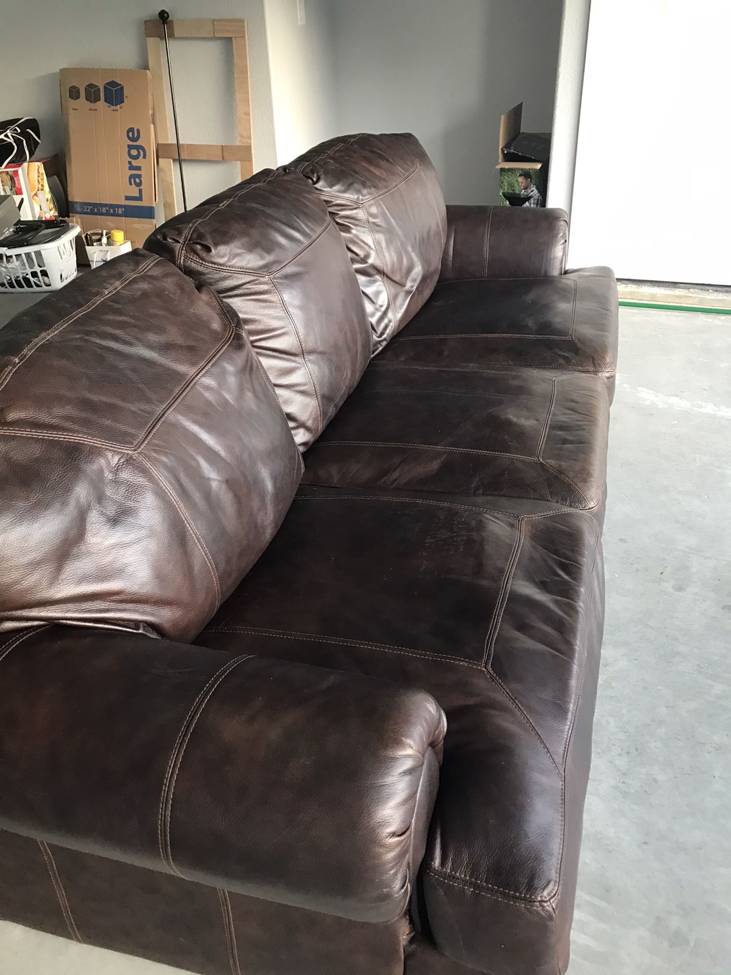 Brown leather couch from Ashley’s furniture $250