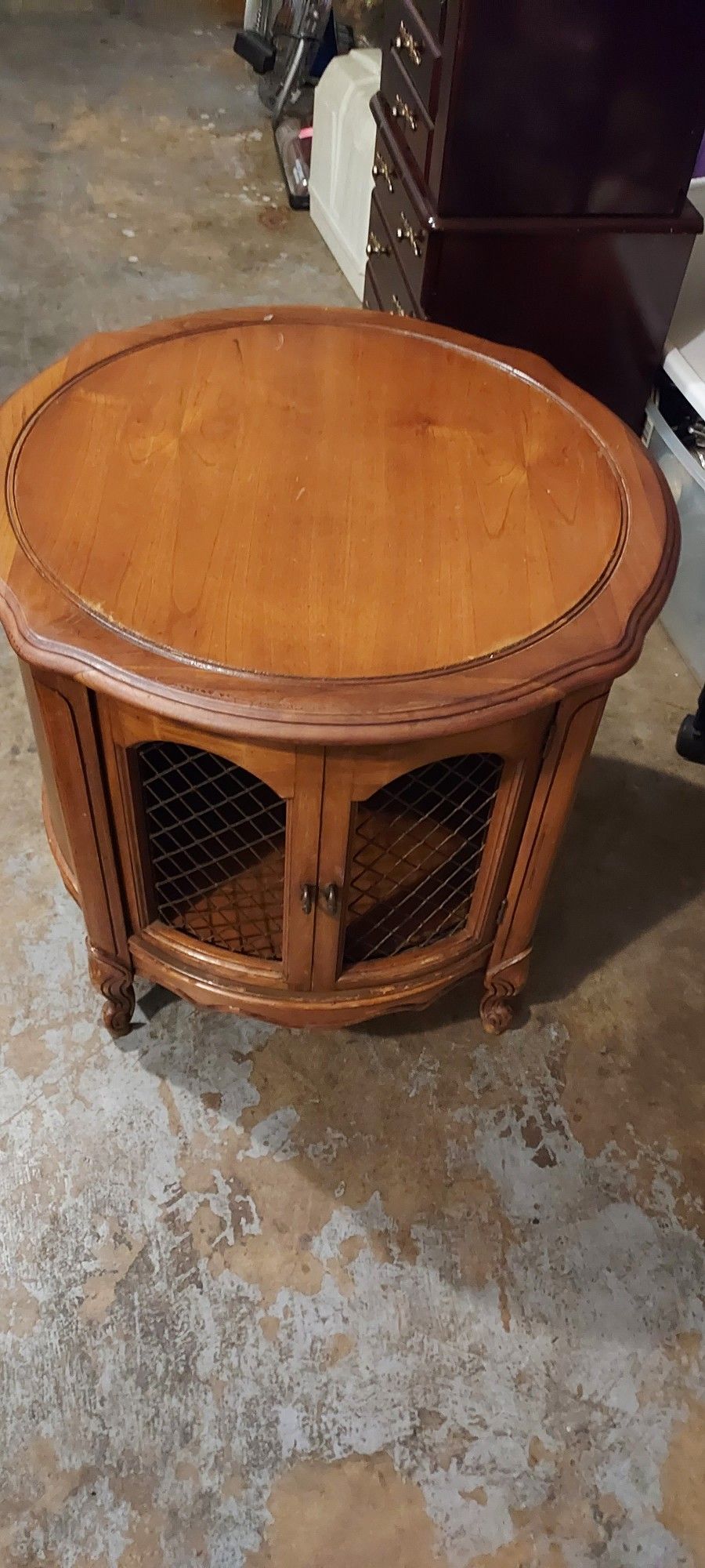 Antique French Provincial  Drum Table.