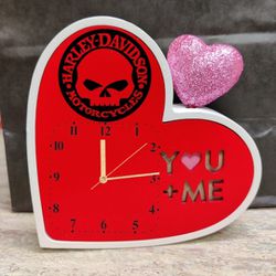 Harley Davidson Heart Clock